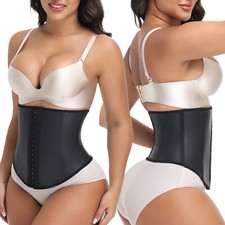 Women Waist Trainer Latex Underbust Cincher Tummy Control Hourglass Body Shaper