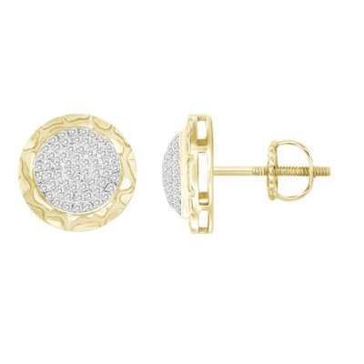 0,35ctw Diamant Ohrstecker Cluster 10K Gelbgold Schraubverschluss