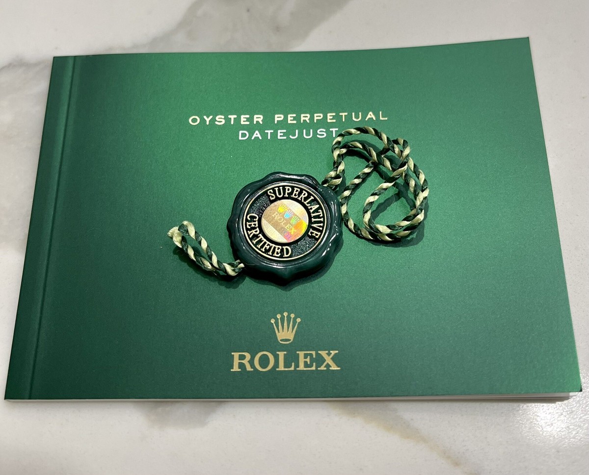 Authentic Rolex Datejust New Style Booklet Manual English + Green
