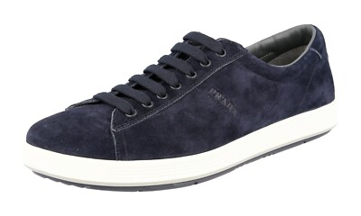 PRADA Wildleder Sneaker - Navy Blue Weiss - LINEA ROSSA - NEU