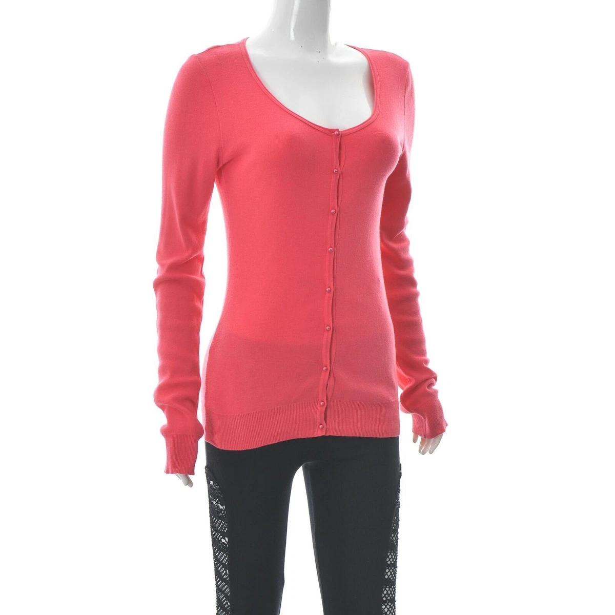 Button front cardigan hotsell with scoop neck