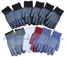 12 Pairs Gripper NON-SLIP GRABBER PALMS Garden Knit Gloves Work Sports New York