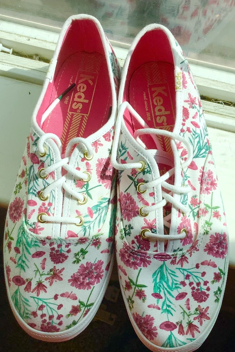 Keds Shoes CH Garden Party White Size 6.5 Color Pink White Flora