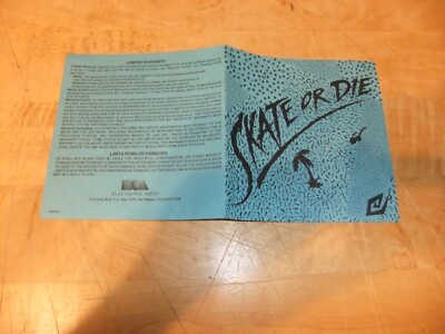 Vintage 1987 Skate or Die Electronic Arts IBM PC BLUE INSTRUCTIONS MANUAL ONLY