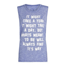 Lorna Jane Meant to Be Muscle Tank in Heathered Blue Size Medium