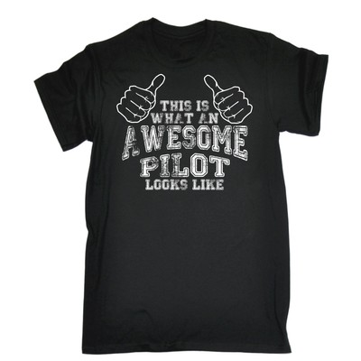 Tolles Pilot HERREN T-SHIRT Tee Geburtstag Flugzeug Air Hostess Kabinenpersonal