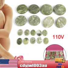 16Pcs Hot Massage Stones Kit Natural Jade Heated Warmer SPA Heating Rock Therapy
