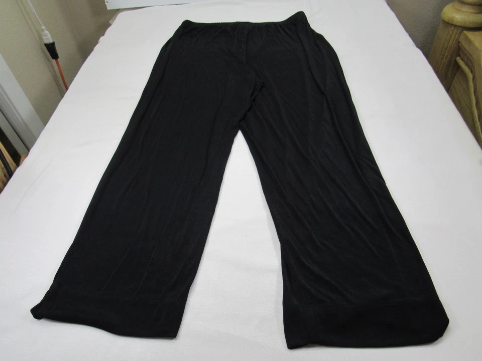Ruby Rd.  Slinky Nylon Spandex Black Pull on Pants L  32-36W Elastic 44 Hips 26L - Image 2 of 4