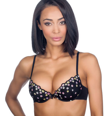 Timpa Duet Lace Daisies Molded Demi Underwire Bra Style 130480