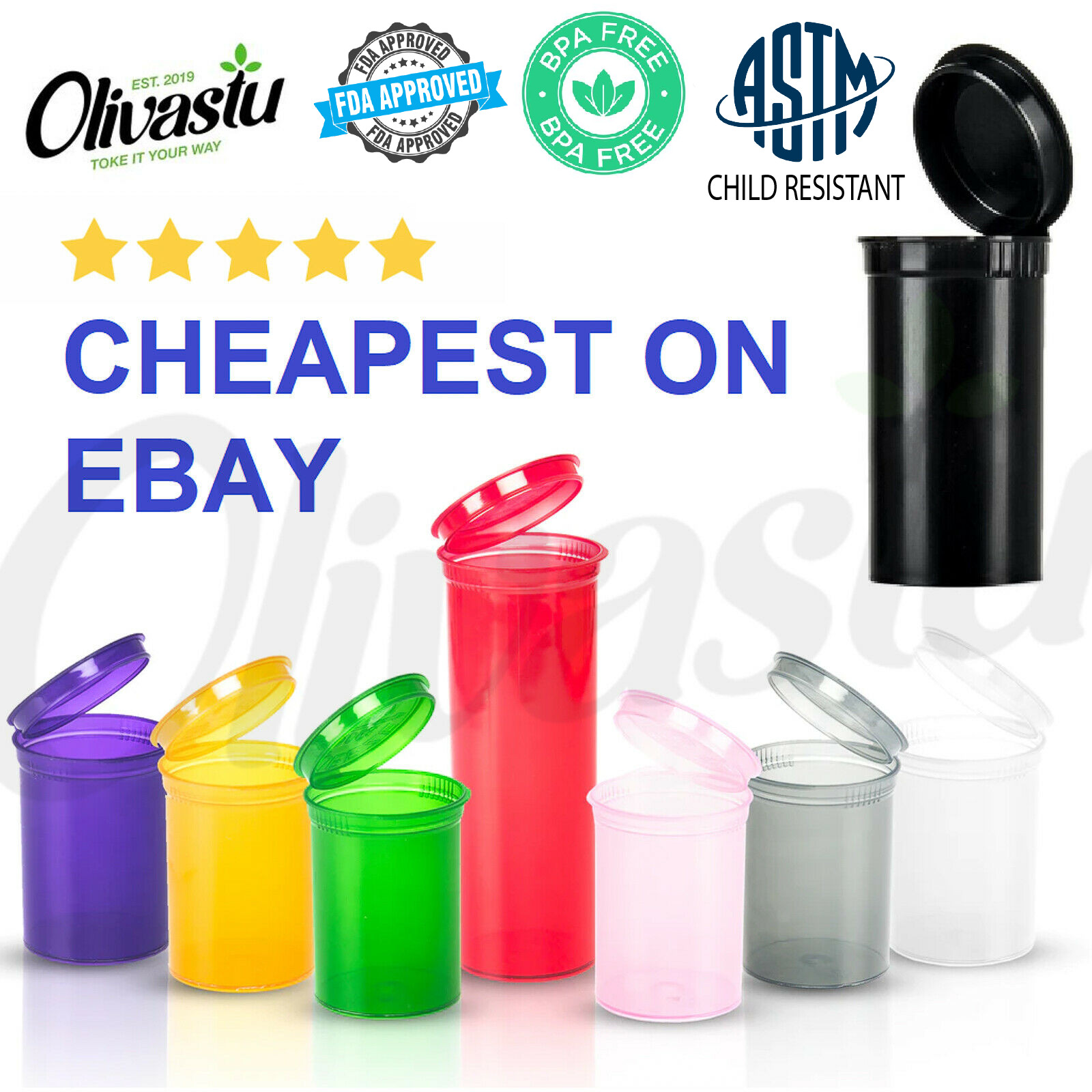 Pop Tops Bottles Tubs Stash Containers Smell Proof Medical Grade High Quality