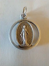 Catholic Miraculous Medal Mary Round Cut Out Silhouette Religious