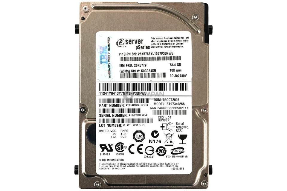 26K5779 IBM 73GB 10K 3G SAS 2.5 SFF HOT-SWAP - Image 3 of 4