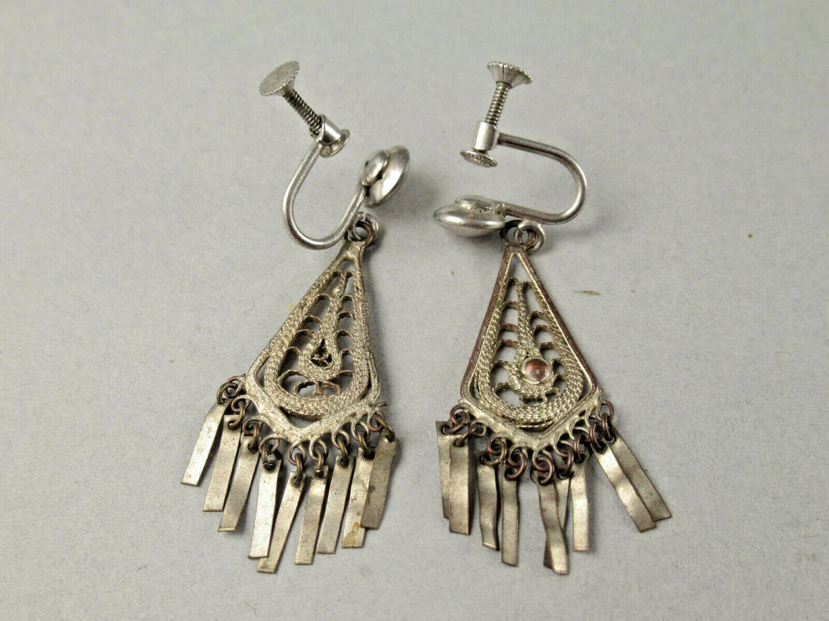 Antique sterling hotsell silver earrings