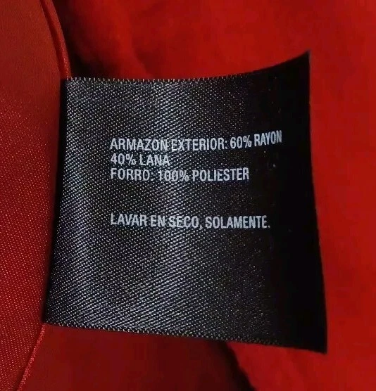 Blazer rojo vintage East 5th para mujer talla L forrado hombreras 2 bolsillos laterales Foto 4 de 4