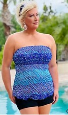 Kim gravel X swimsuit For All Smocked Bandeau  Shorts Set Horizon Tie Dye