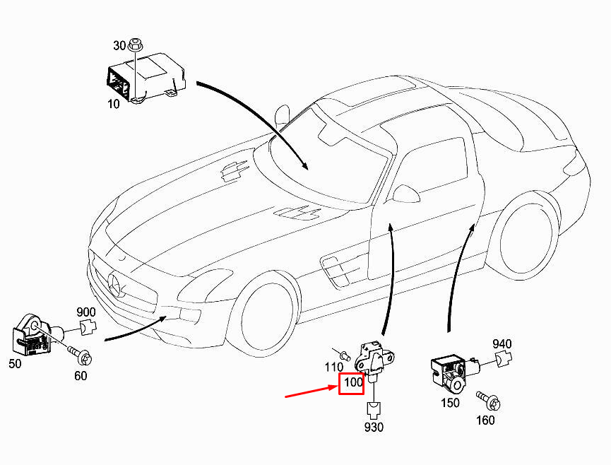 Neu MERCEDES-BENZ E W212 Aufprallsensor vorne links A2128205026 Original
