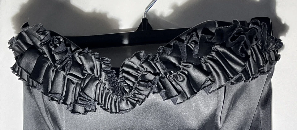 White House Black Market Dress Womens Satin Ruffled Strapless Dress Size 0 - Image 2 of 4