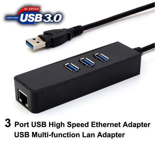 USB 3.0 HUB 3 puertos con adaptador Gigabit Ethernet RJ45 1000 Mbps para computadora portátil PC MAC - Imagen 5 de 8