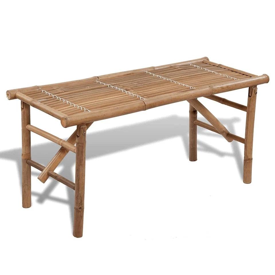 Banc pliable en bambou Banc de jardin Meuble pour parc terrasse balcon vidaXL - Photo 1/4