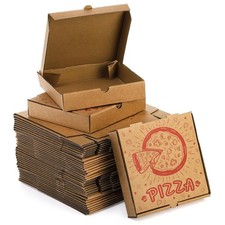 40 Pack Small Pizza Boxes 7.3" L x 7.3" W x 1.6" H Cardboard Food Delivery Boxes