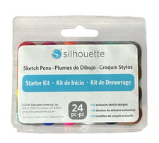 Silhouette Sketch Pens For Crafting Starter Kit with 24 Colors Used Only 2 Times