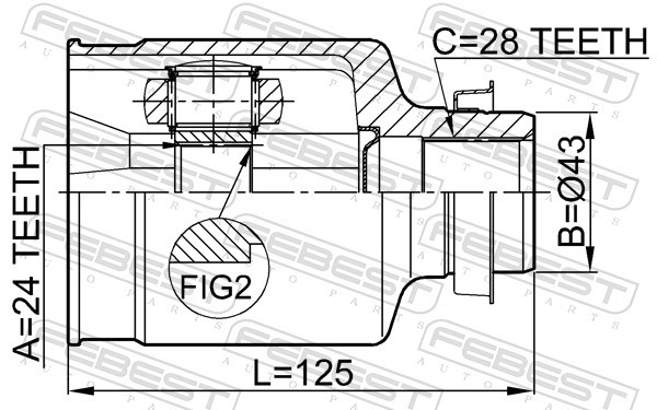 Fits FEBEST 0511-MZ5ATRH INTERNAL CASSETTE JOINT RIGHTMAZDA 3 BK 2003 ⭐UK Stock⭐