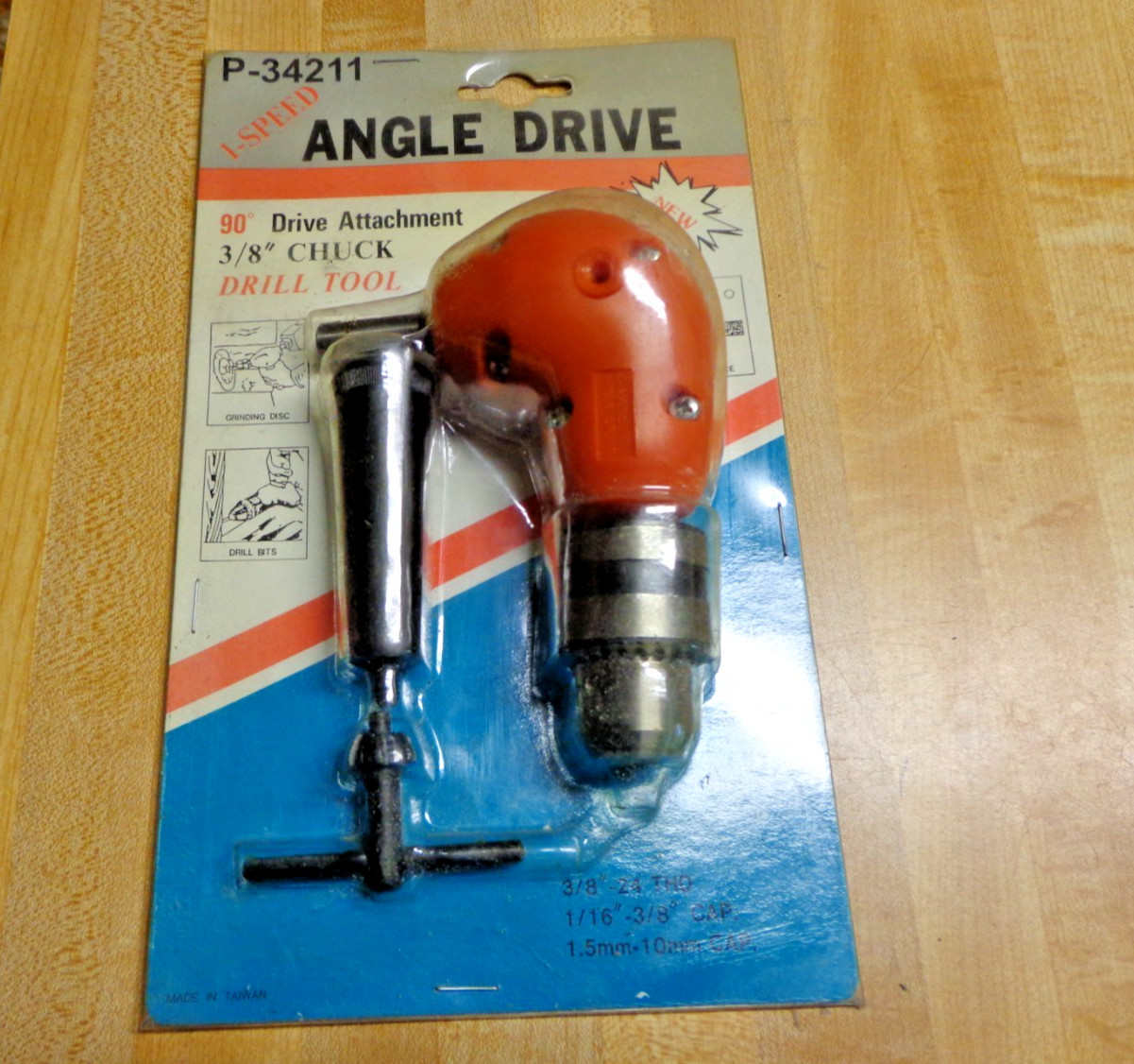 P-34211 Drill 90 Right Angle Attachment For Drills 3/8" inch New Free S&H