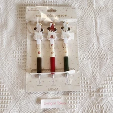 Tokyo Disney 2025 Christmas Lil RingRing SARASA 3 Color Ballpoint Pen Set
