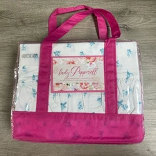 Lady Pepperell Queen Sheet Set Floral Blue Ruffle Cotton Flat, Fitted & 2 Cases