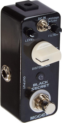 Mooer Black Secret Distortion Micro Guitar Pedal, 2 Modes, Compact, True Bypass