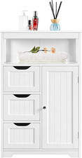 Bathroom Storage Units with Open Storage Shelf Free-Standing Floor Cabinets Side