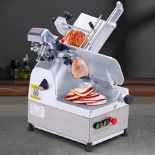  Automatic Meat Slicer, 550W Deli Slicer with 12" Carbon Steel Blade 0～14 mm 