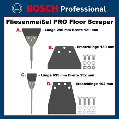 BOSCH SDS Plus Max Fliesenmeißel / Ersatzklinge PRO Floor Scraper Teppich Tapete
