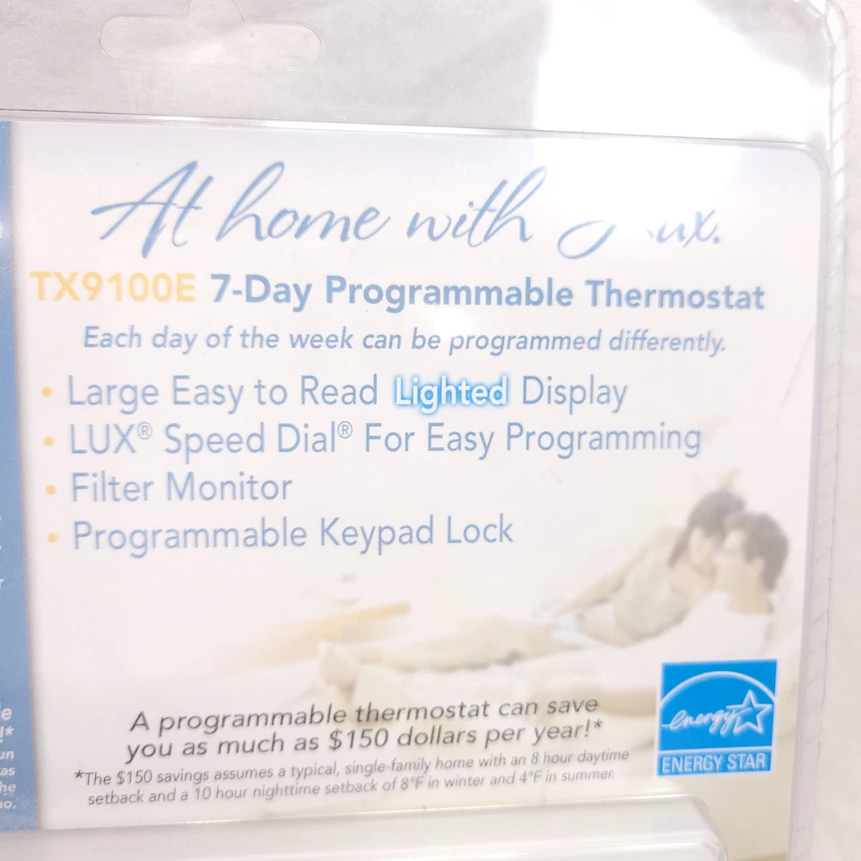LUX Smart Temp TX9100E 7 Day Programmable Thermostat Universal New Sealed - Image 3 of 4