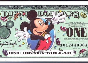 2000 AA $1 MINT Disney Dollar MICKEY MOUSE MILENNIUM Dollars DIS65 A01244098A