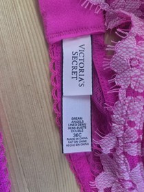 Victoria's Secret Dream Angels Lined Demi Bra 36c Matching Bottom XL Hot Pink...
