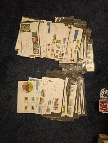 ~100 English And Guernsey First Day Cover Covers Joblot Bundle 1974-1989