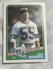 1988 Topps Brian Bosworth Rookie Football Card #144 Very Nice Shape!. rookie card picture