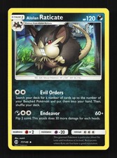 Carta Pokemon inglese Alolan Raticate 77/149 LP Sole e Luna TCG
