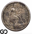 1864-S Seated Liberty Dime *Key Date, Only 230k Minted* XF+
