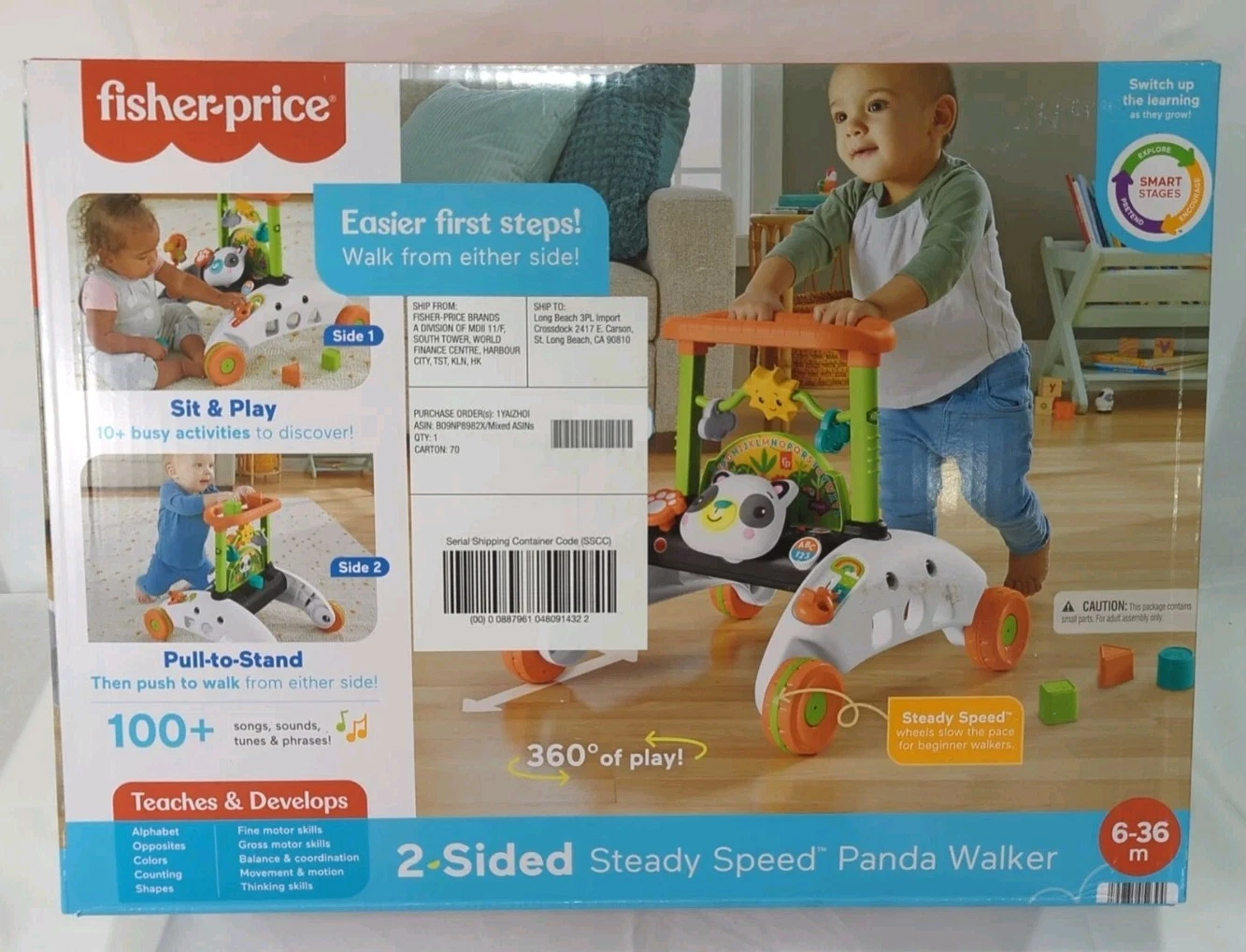 Fisher-Price Smart Stages Panda Baby Walker, 6-36 Months, Interactive Learning
Opens in a new window
