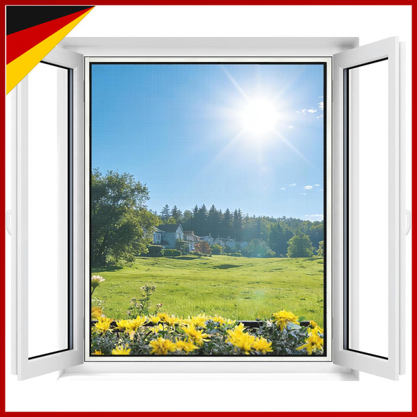 Fliegengitter Fenster Zuschneidbar Bis 130X150Cm Insektenschutz Weiß-image