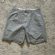 Polo Ralph Lauren Tyler Short Mens 36 Light Green Double Pleated Chino VTG