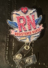 RN Registered Nurse Decorative Name Badge Holder / New