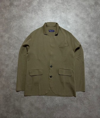 Ralph Lauren Purple Label Blazer L Made in Italy Luxus Sakko Knit Jacket Olive
