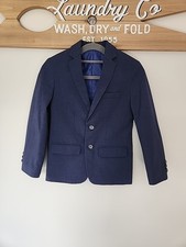 Van Heusen Boys' Flex Stretch Suit Jacket Blue Navy Plaid 8R Formal Blazer 1053R