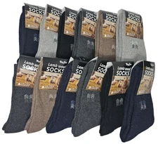 Men Lamb Wool Socks Size 10-13 Winter Warm Wool Christmas Socks. 12 Pairs
