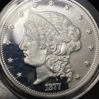 William Barber's 1877 $50 Half-Union Pattern 1 troy oz 999 Fine Silver w/ COA