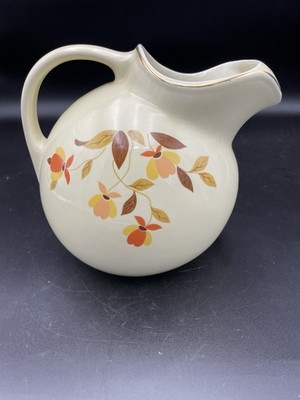 Hall Jewel Tea Mary Dunbar Autumn Leaf LARGE Ball Tilt Pitcher w/ Ice Lip