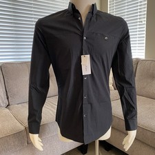 Calvin Klein Slim Fit Black With Grey Gray Checker Pattern NWT Men s Size Medium